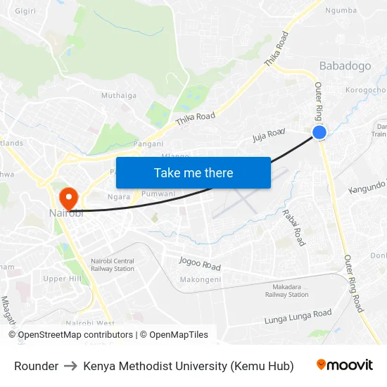 Rounder to Kenya Methodist University (Kemu Hub) map