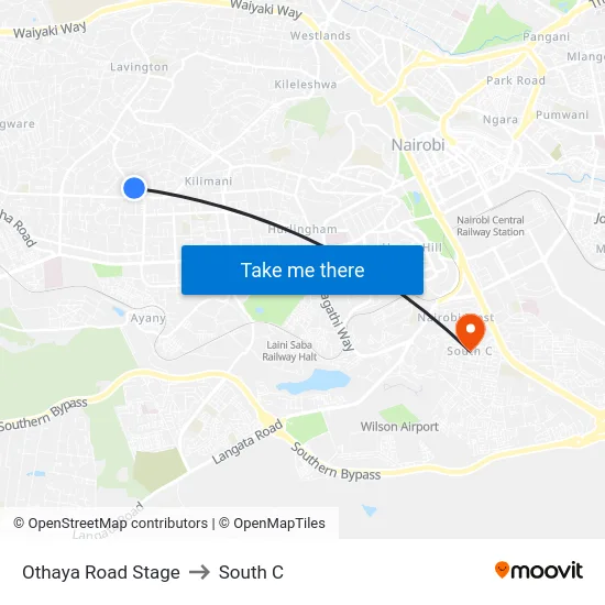 Othaya Road Stage to South C map