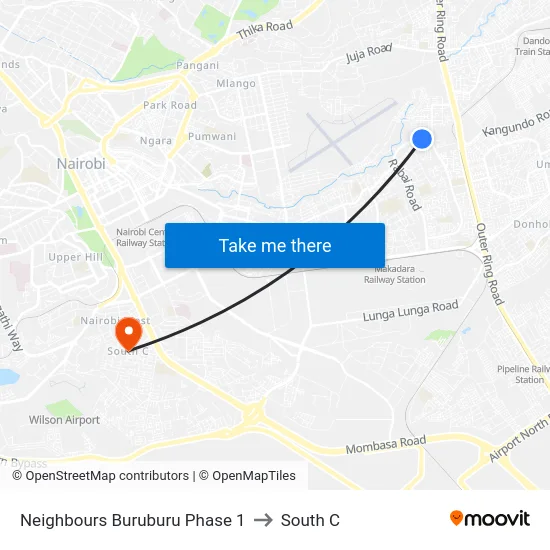 Neighbours Buruburu Phase 1 to South C map