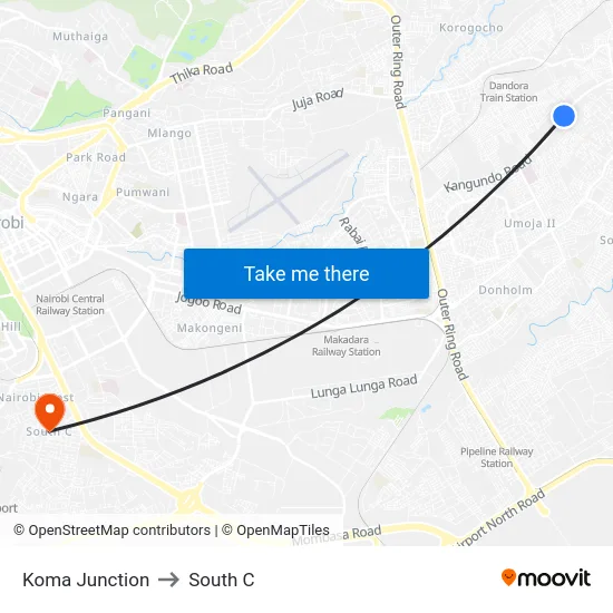Koma Junction to South C map