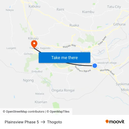 Plainsview Phase 5 to Thogoto map