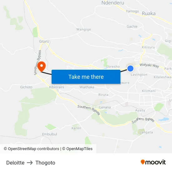 Deloitte to Thogoto map