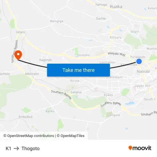 K1 to Thogoto map