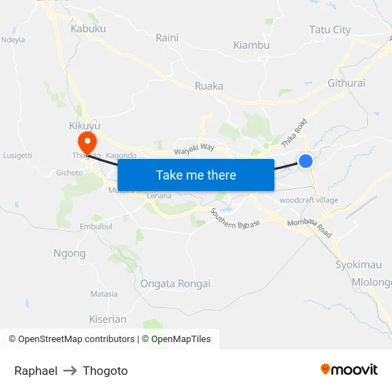 Raphael to Thogoto map