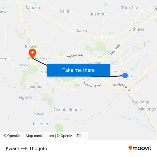 Kware to Thogoto map