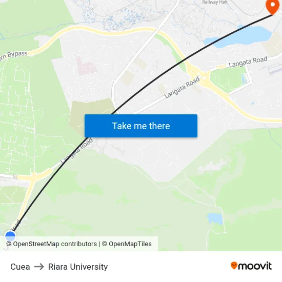 Cuea to Riara University map