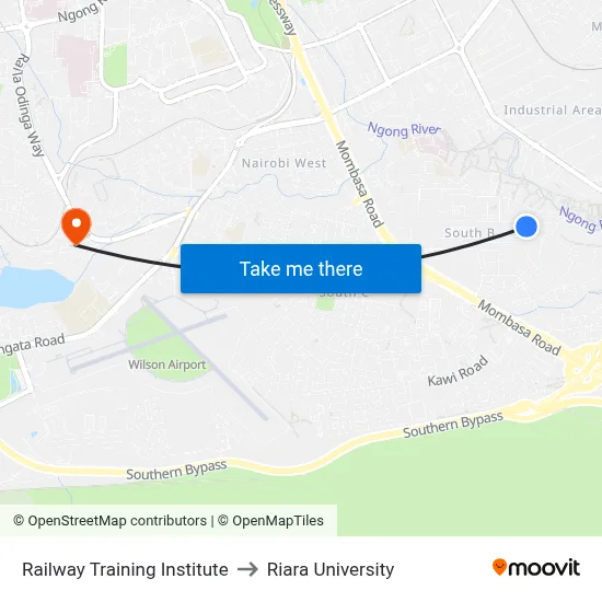 Railway Training Institute to Riara University map