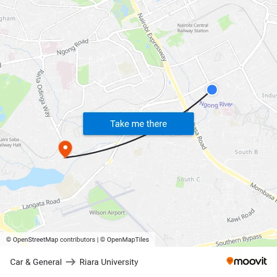 Car & General to Riara University map