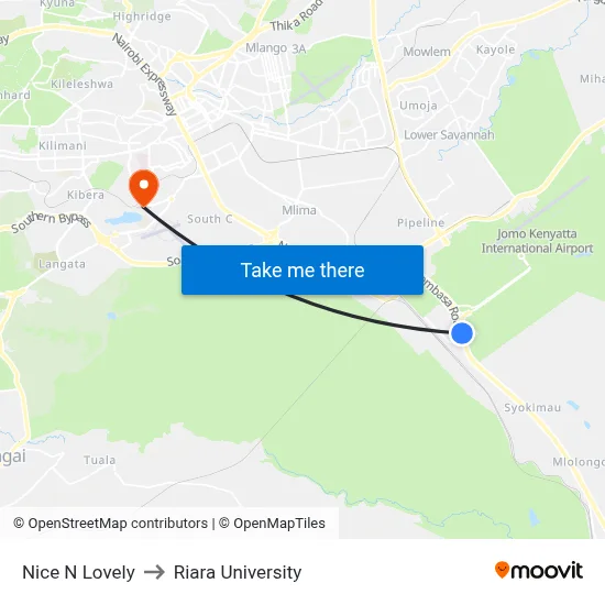 Nice N Lovely to Riara University map