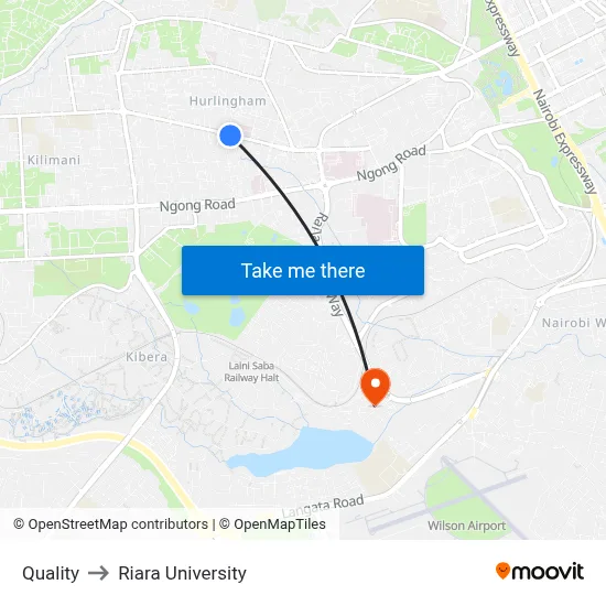 Quality to Riara University map