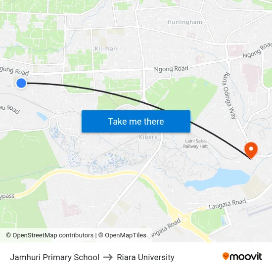 Jamhuri Primary School to Riara University map