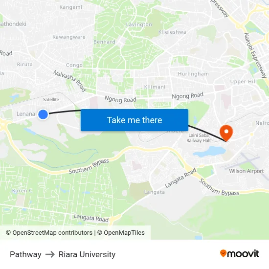 Pathway to Riara University map