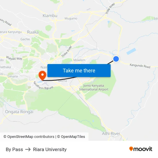By Pass to Riara University map