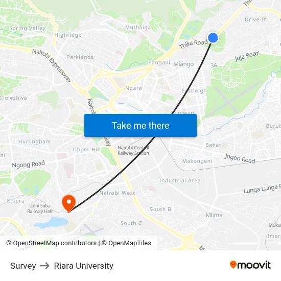 Survey to Riara University map