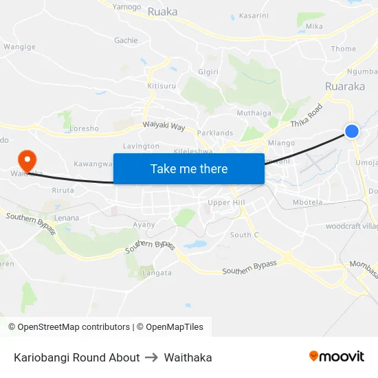 Kariobangi Round About to Waithaka map