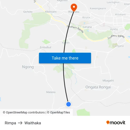 Rimpa to Waithaka map