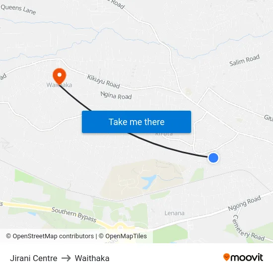 Jirani Centre to Waithaka map