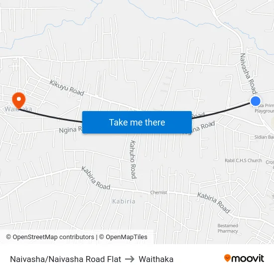 Naivasha/Naivasha Road Flat to Waithaka map
