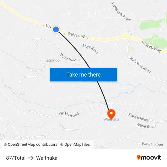 87/Total to Waithaka map