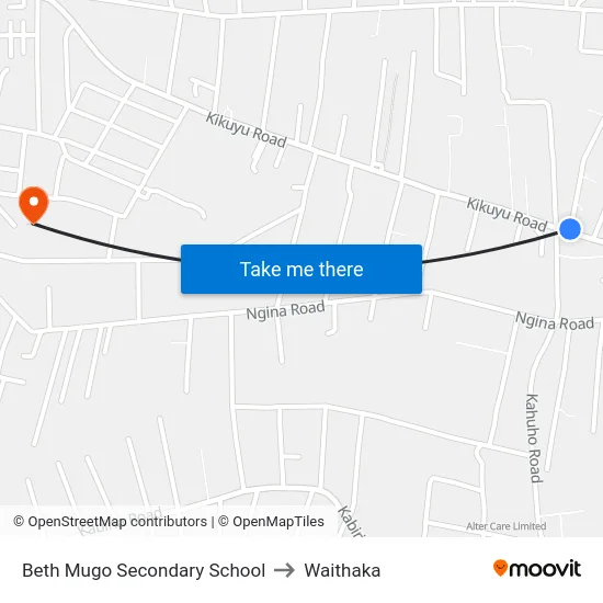 Beth Mugo Secondary School to Waithaka map