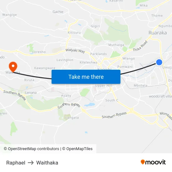 Raphael to Waithaka map