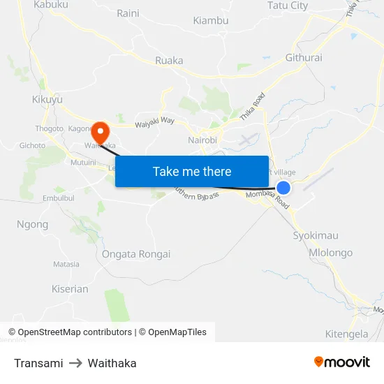 Transami to Waithaka map