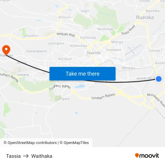 Tassia to Waithaka map