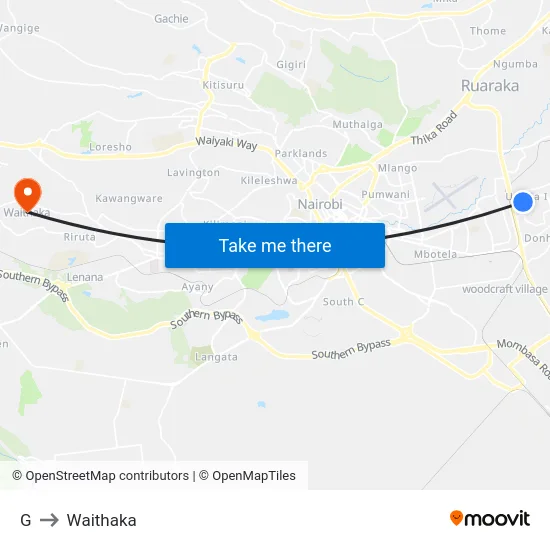 G to Waithaka map