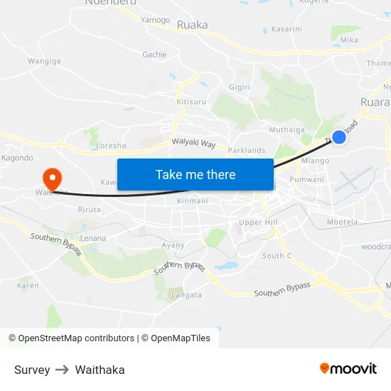Survey to Waithaka map