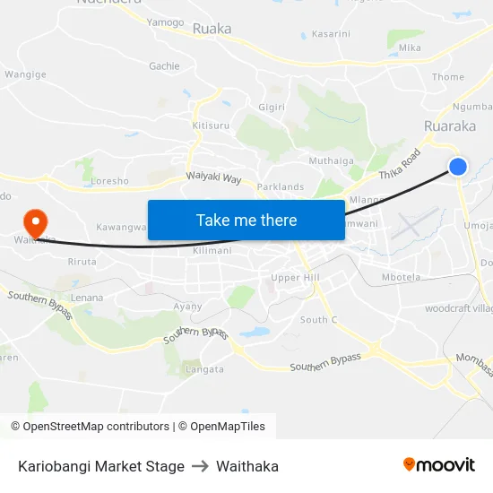 Kariobangi Market Stage to Waithaka map