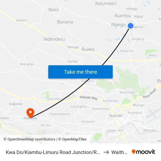 Kwa Do/Kiambu-Limuru Road Junction/Red Nova to Waithaka map