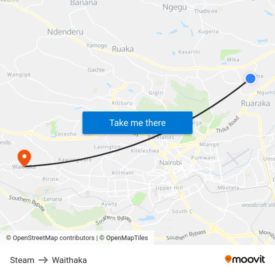 Steam to Waithaka map