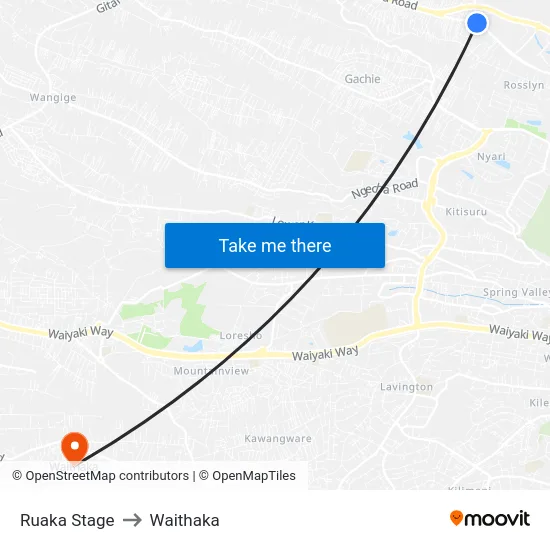 Ruaka Stage to Waithaka map