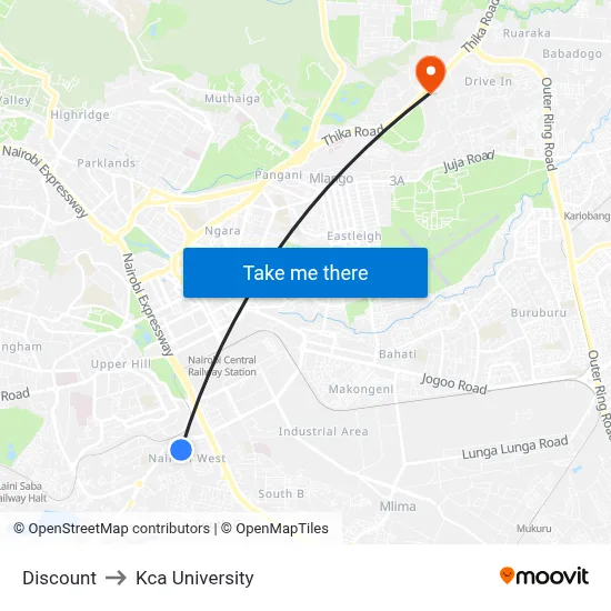 Discount to Kca University map