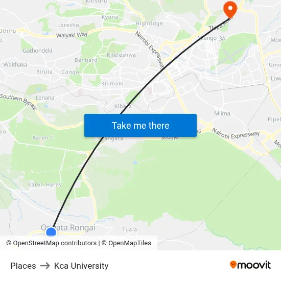 Places to Kca University map