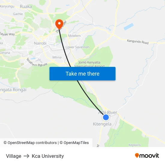 Village to Kca University map