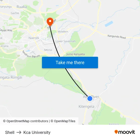 Shell to Kca University map