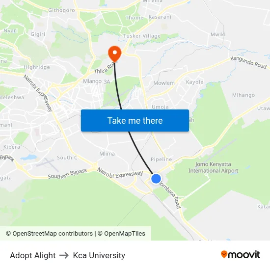Adopt Alight to Kca University map