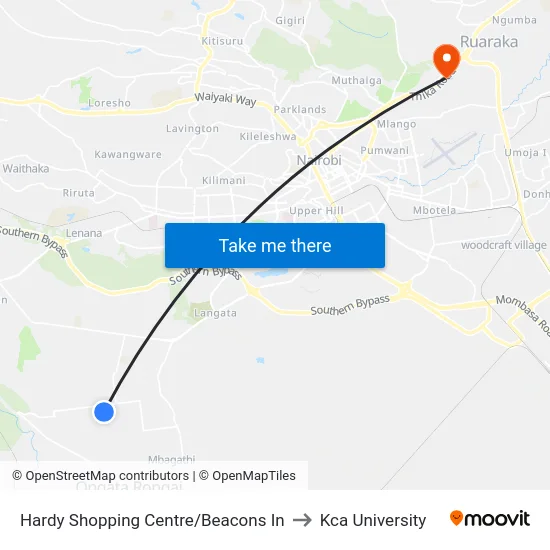 Hardy Shopping Centre/Beacons In to Kca University map