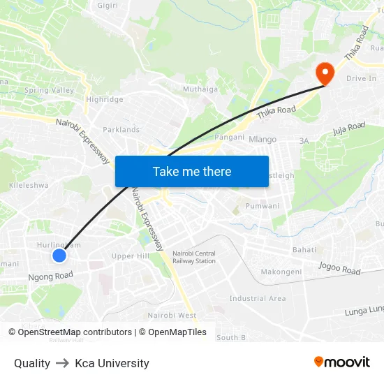 Quality to Kca University map
