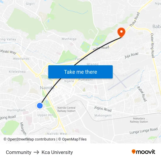 Community to Kca University map