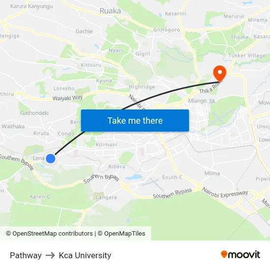 Pathway to Kca University map