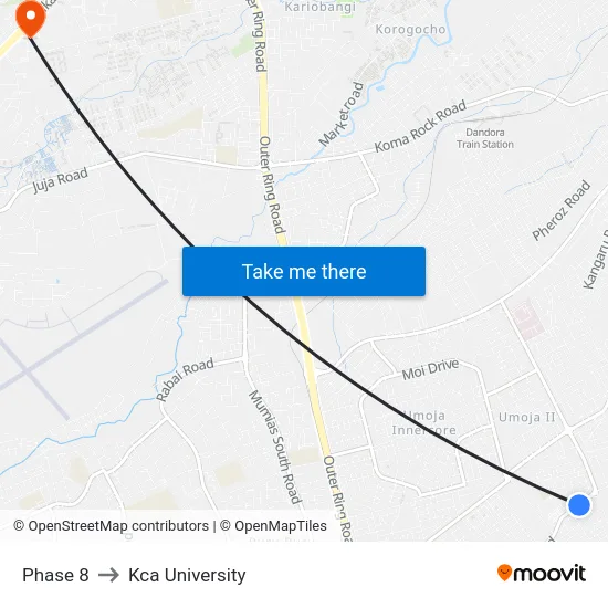 Phase 8 to Kca University map
