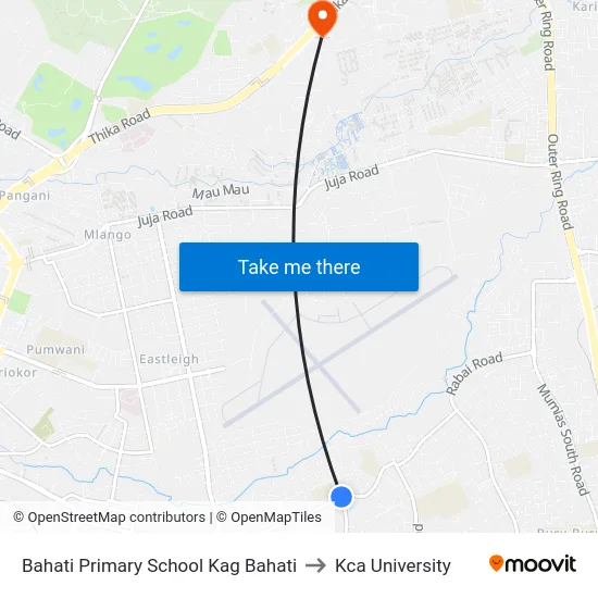 Bahati Primary School Kag Bahati to Kca University map