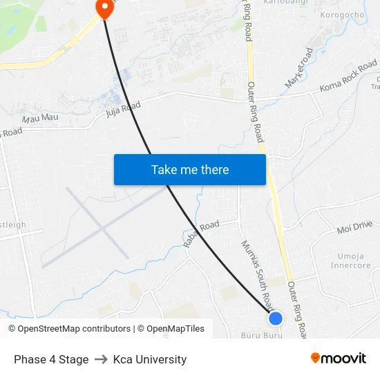 Phase 4 Stage to Kca University map