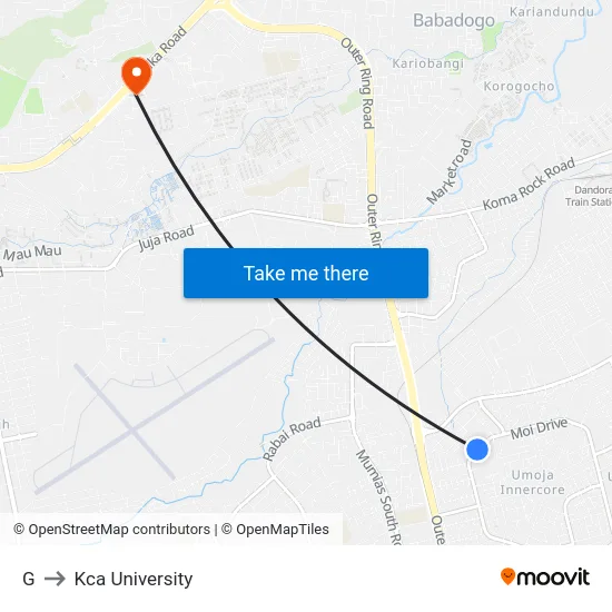 G to Kca University map