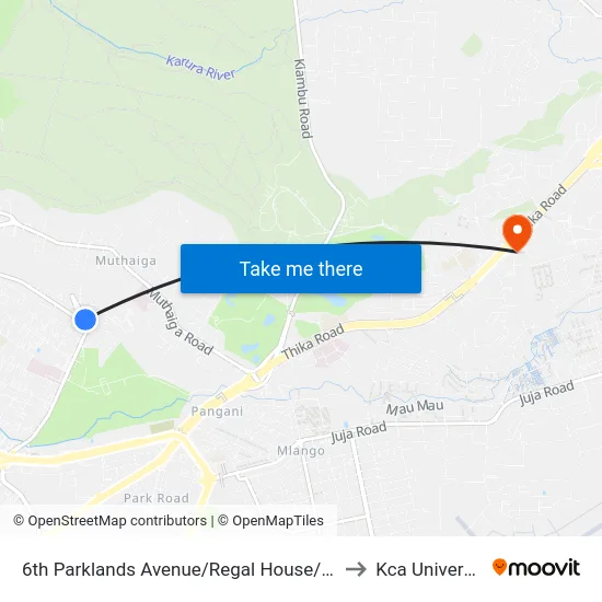 6th Parklands Avenue/Regal House/Kobil to Kca University map