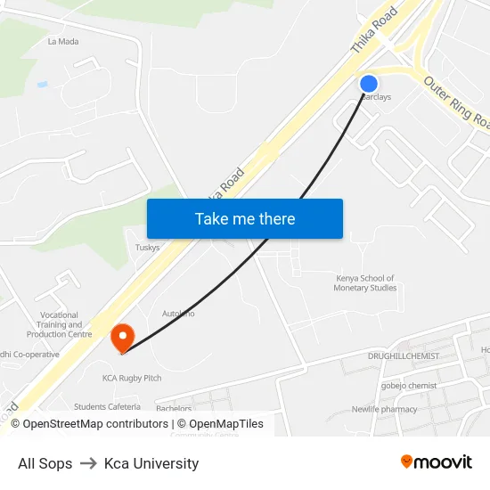 All Sops to Kca University map