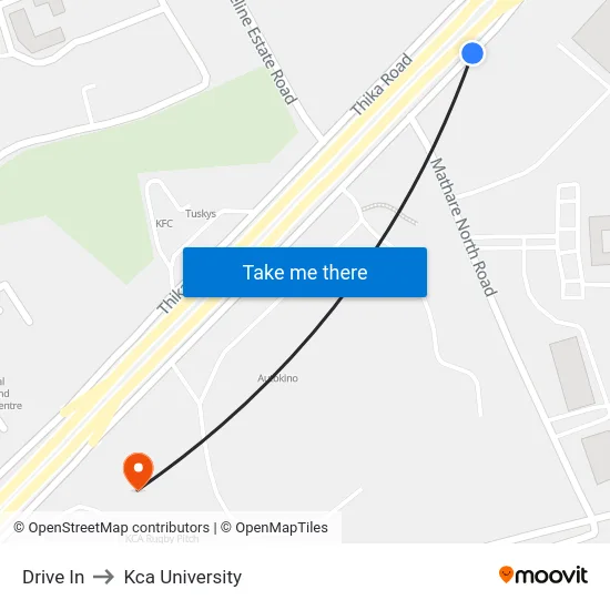Drive In to Kca University map
