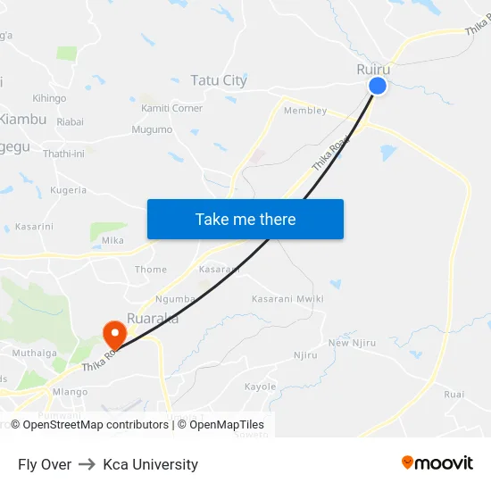 Fly Over to Kca University map